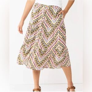 Women’s‎ Sonoma multi Asymmetrical Midi Skirt